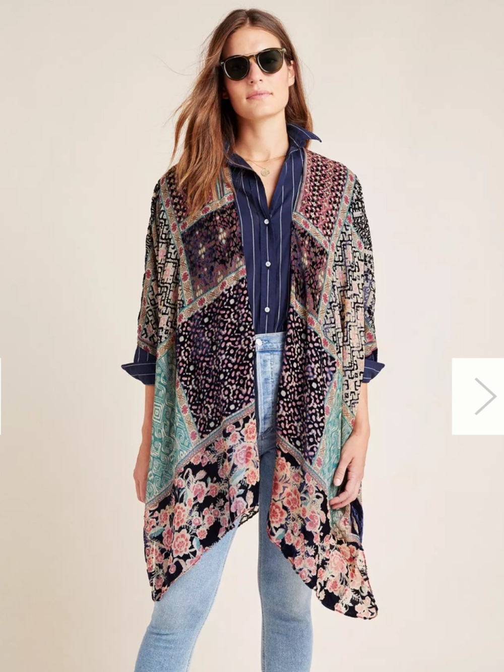 Anthropologie Frida Burnout Velvet Kimono